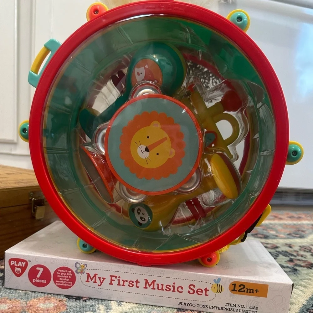 New Toy Drum Set Pretend Play Marching Band Instruments My First Music Set 12M+